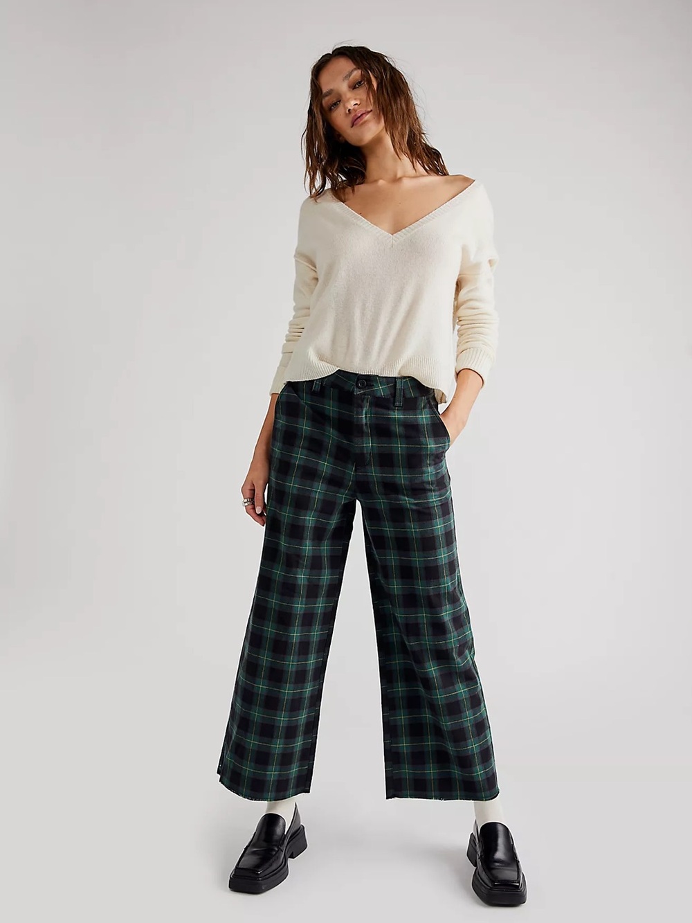 Brixton Victory Wide Leg Plaid Pants Size 29